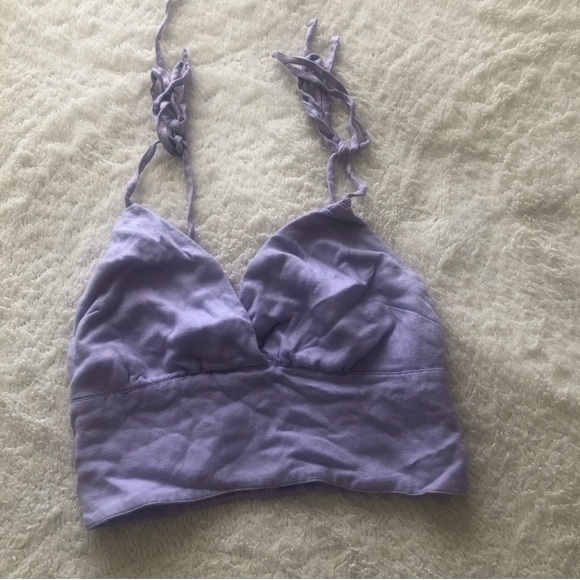 XS Abercrombie Purple String Crop Top - Picture 3 of 4